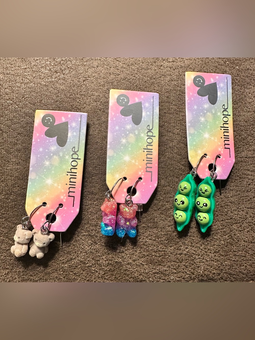 Sparkle Gummy Bear Hoop Earrings - Multicolor
